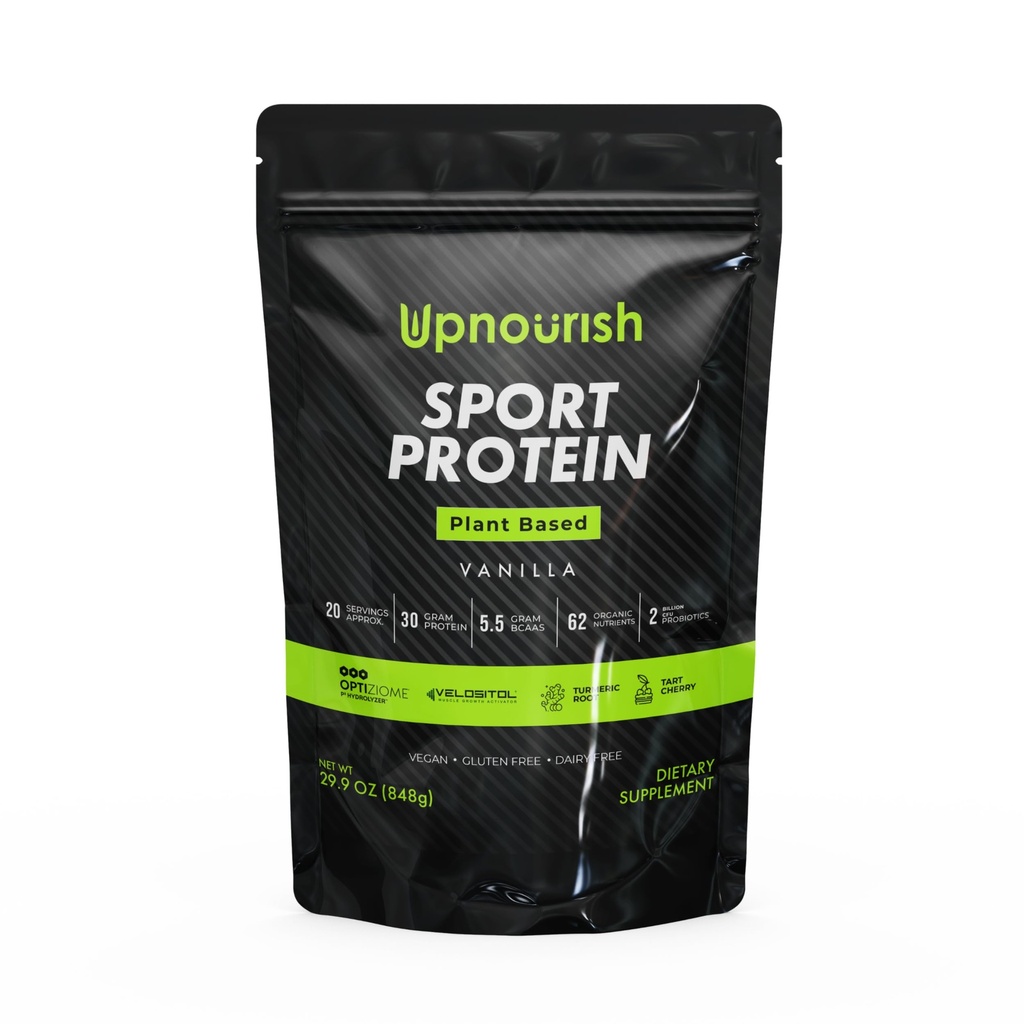 Vanille en poudre de protéines de sport végétalienne – 30g de protéines végétales, VELOSITOL, BCAAs, Verts et fruits biologiques, Probiotiques, Tart Cherry pour la récupération après entraînement, Inform Sports certifié Keto - 20 portions