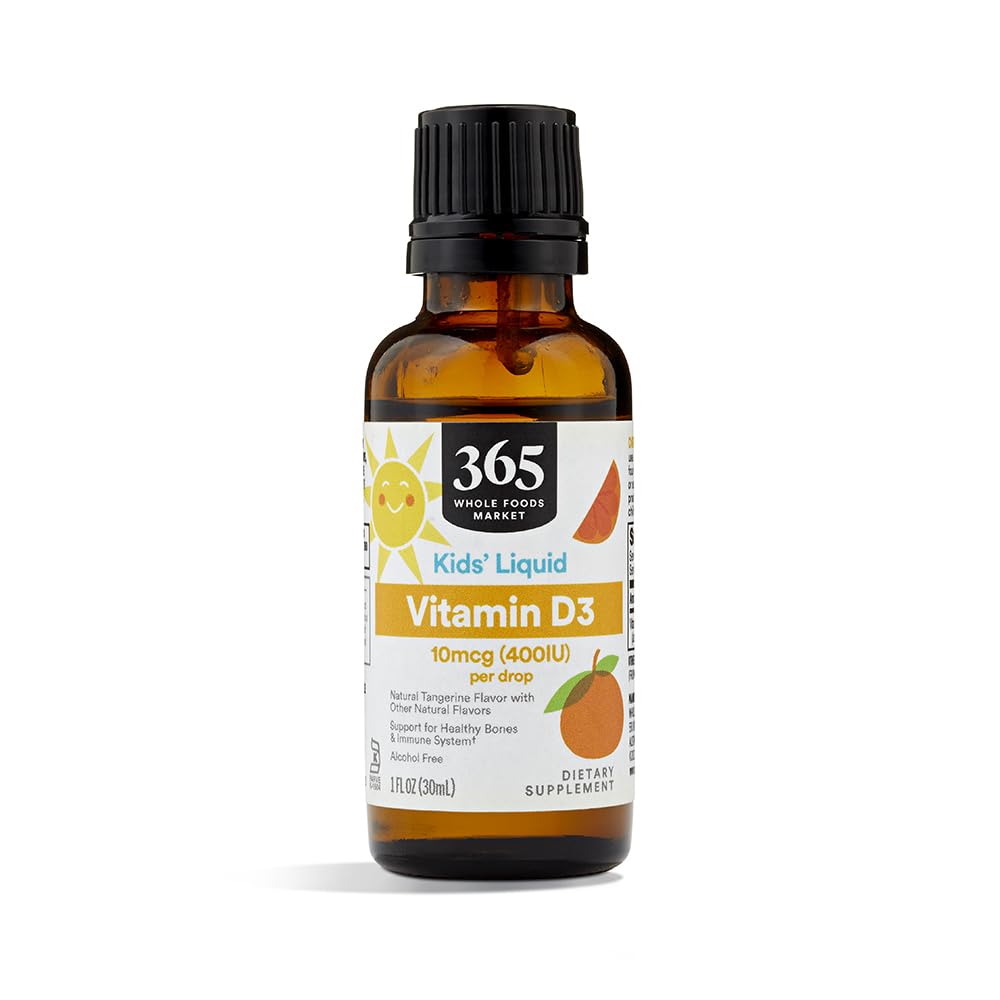365 par Marché des aliments entiers, Vitamine D-3 Liquide 400Iu Tangourine, 1 Once
