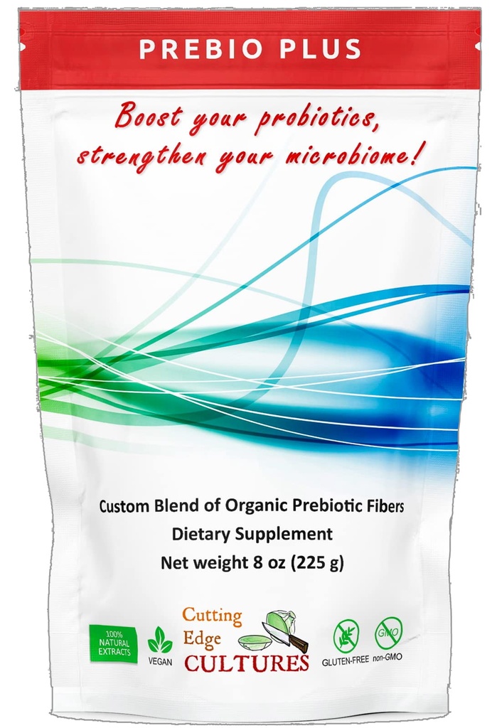 Cutting Edge Cultures Prebio Plus Poudre de Fibre Prébiotique Meilleur mélange personnalisé de Fibres Prébiotiques Organiques Supplément diététique 8 oz