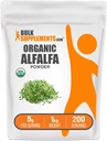 BulkSupplements.com Poudre de graminée d'alfalfa biologique - Supplément d'alfalfa, Poudre de superalimentation verte - Vegan & sans gluten, 5g par portion, 1kg (2,2 lbs) (paquet de 1)