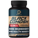 Schwarze Cohosh-Ergänzung - 3 Monate für Menopause & Immune Gesundheit - Mischung aus 12 Potent Kräuter umfasst Dong Quai, Chasteberry, Wild Yam, Roter Klee, Schwarzer Pfeffer & andere - 90 Vegan Kapseln