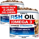 (2 Pack) Omega 3 Fish Oil for Dogs - 170 Chews - Skin and Coat Supplement - Omega 3 für Hunde - Dry & Itchy Skin Relief Behandlung - Allergiker Support Dog Anti Shedding Treats - Lachs - Huhn Flavor