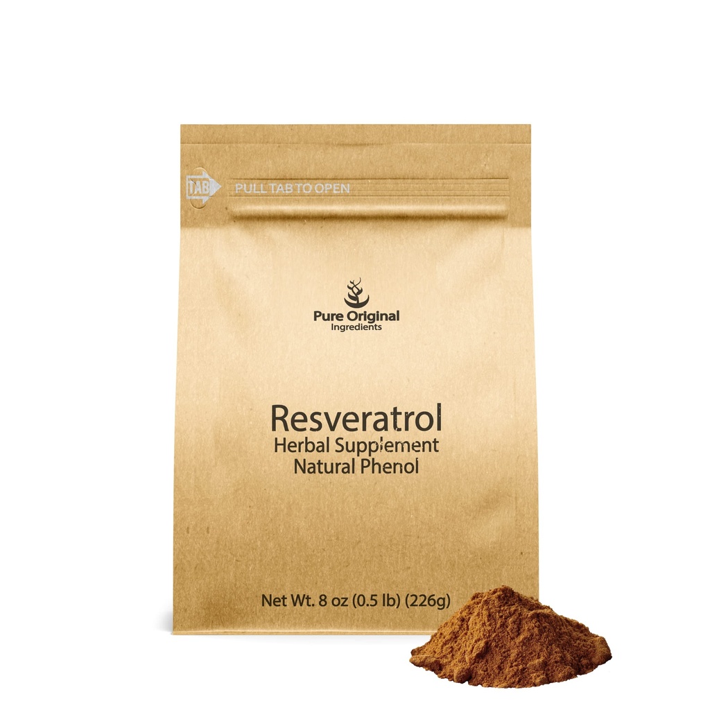 PURE ORIGINAL INGREDIENTS Resveratrol Pulver, 8 Unzen, Phytoalexin, Polygon Wurzelextrakt