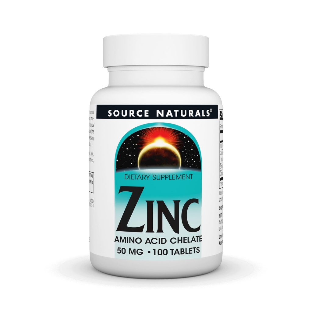 Source Naturelle Zinc Acide Amino Chélate - 50mg - 100 comprimés