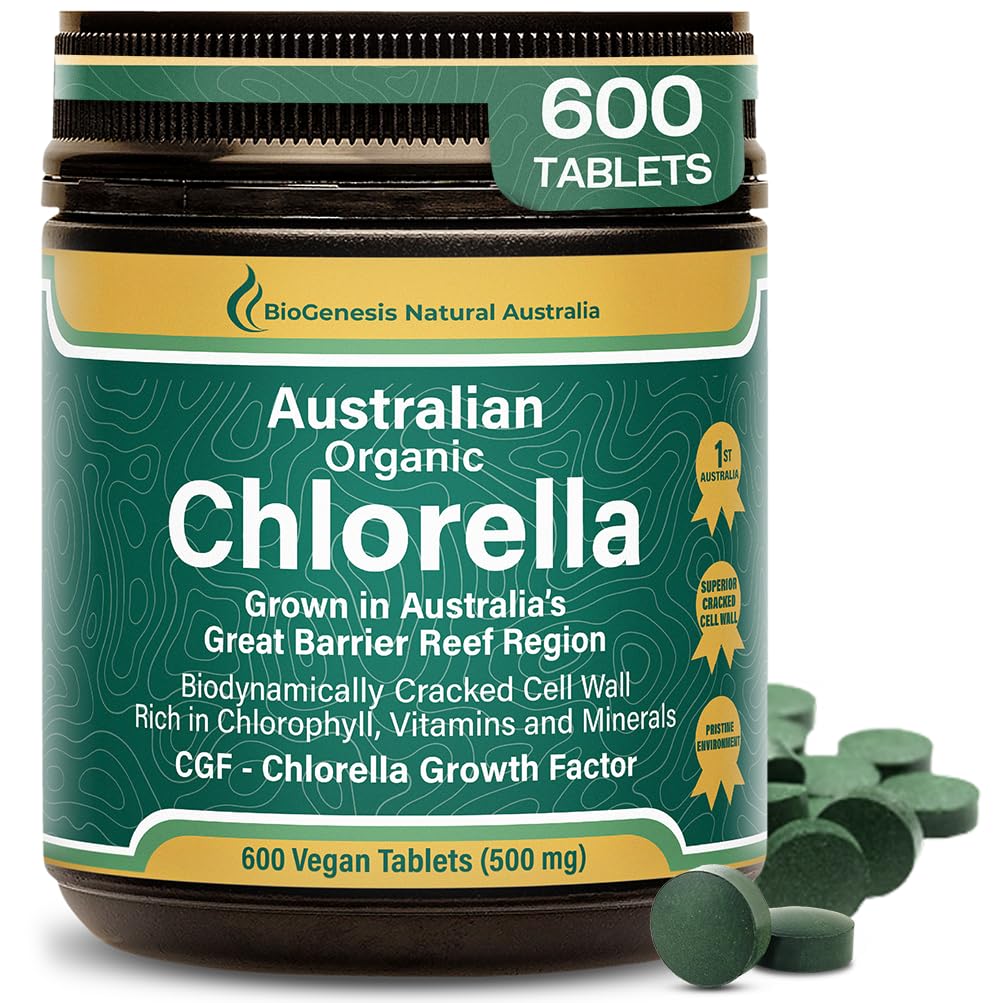 Biogenèse Comprimés de Chlorelle Organique – 600 Nombre (500mg)
