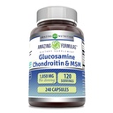Erstaunliche Formeln Glucosamin Chondroitin & MSM Ergänzung | 1850 Mg pro Servieren | 240 Kapseln | Non-GMO | Gluten-Free | Made in USA