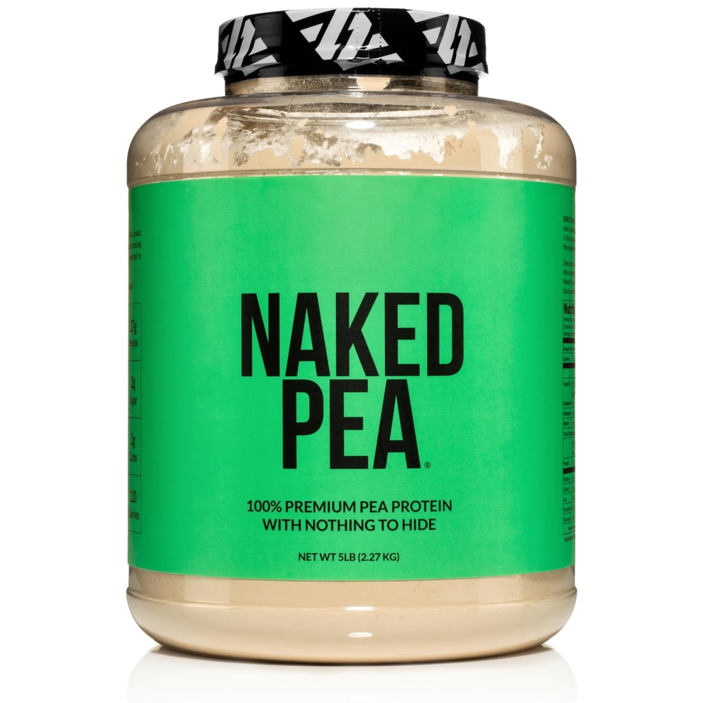 Pois NAKED - 5LB 100% de poudre de protéines de pois des fermes nord-américaines - Isolat de protéines de pois végétaliens non aromatisés - poudre de protéines végétales, facile à digérer - 76 portions