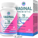Probiotiques vaginaux, Équilibre PH pour les femmes, 70 milliards d'UFC Probiotiques féminins pour la santé vaginale, l'urine, le contrôle de l'odeur, la flore, l'équilibre Ph et l'hormone, avec prébiotique et mannose D - Étagère stable, 60 capsules