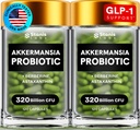Akkermansia Muciniphila Probiotics 320 Billion CFU| GLP-1 Probiotic und Prebiotic | Akkermansia Probiotics for Darmgesundheit | Inulin Prebiotic Fiber Capsules Astaxanthin & Berberine & Chromium 240 count