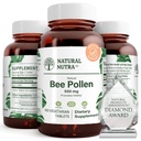Naturel Nutra Bee Pollen 500 mg, aide à promouvoir la vitalité et le système immunitaire, améliorer la santé globale, aide à améliorer l'endurance corporelle, 100 comprimés