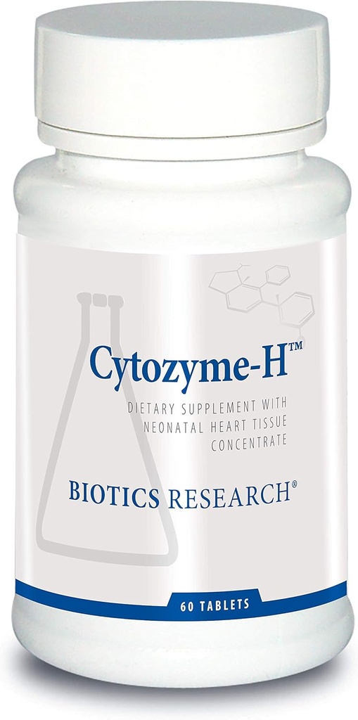 Biotics Research Cytozyme H Glandular Cardiovascular Support, Bovine Heart Concentrate, fördert Muskelunterstützung, steigert Energie, SOD, Katalase, Potent Antioxidant Aktivität 60 Tabletten