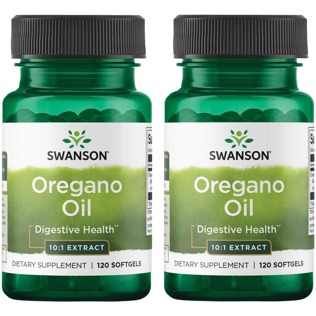 Extrait d'Origan de Swanson 10:1 - Supplément naturel Promouvoir la santé digestive et le soutien respiratoire - Soutien Système gastro-intestinal et santé urinaire - (120 Softgels, 150mg chacun) (2 Pack)