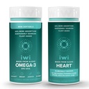Iwi Omega-3 Minis & Heart Omega-3 Bundle, 30 Servierungen, Vegan pflanzenbasierte Algen Omega 3, Krill & Fisch Öl Alternative, keine Fishy Nachgeschmack