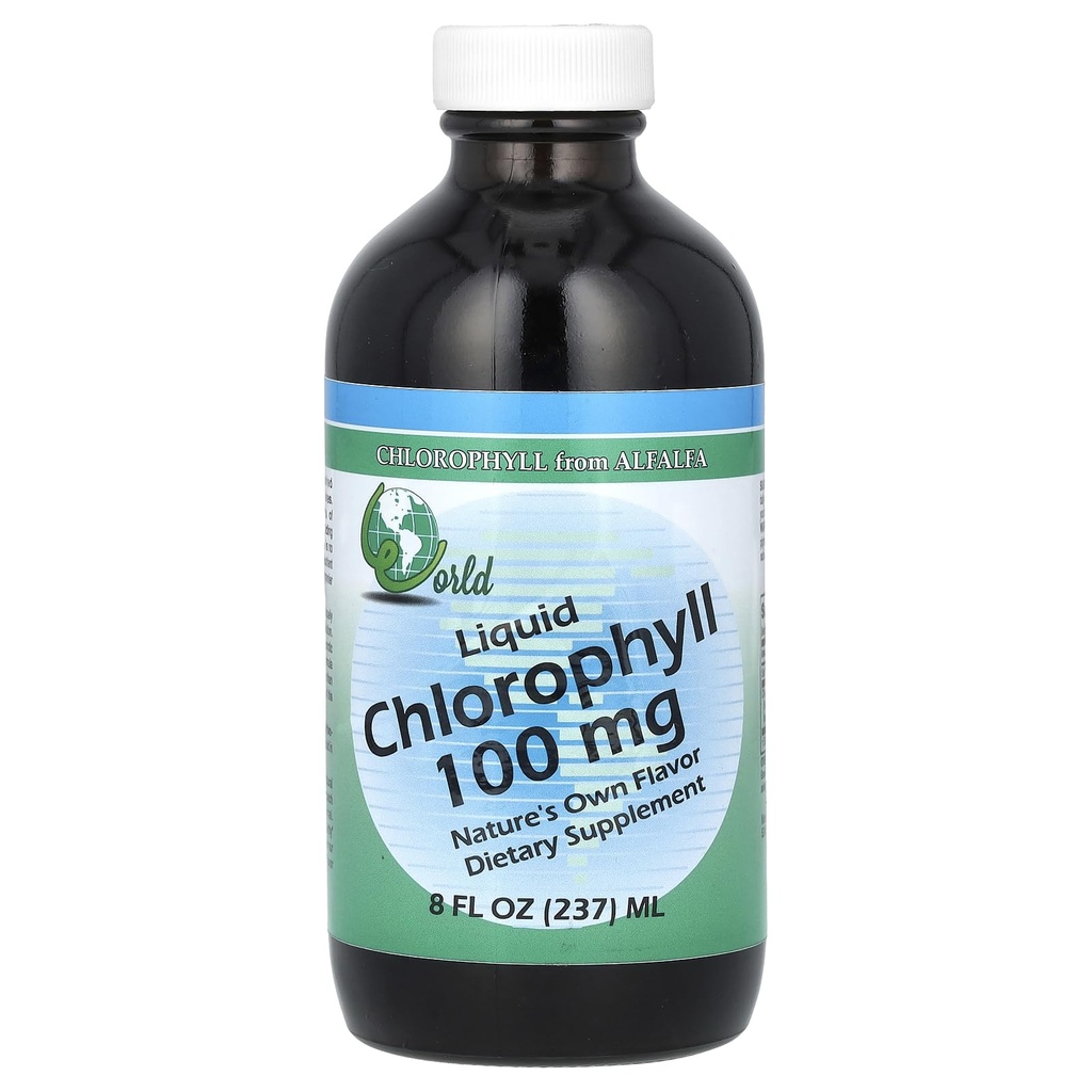 World Organic - Chlorophylle liquide 100mg, 8 oz liquide
