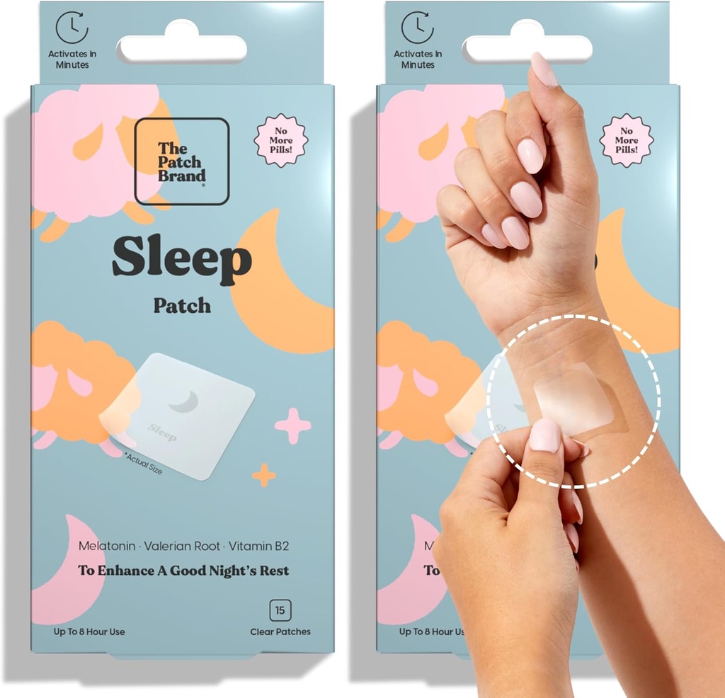 La marque Patch Patchs Sleep Patchs.Soyez reposé avec la mélatonine, la racine valériane et le B6.Toutes les vitamines naturelles et les patchs minéraux à base de plantes et sans cruauté des patchs résistant à l'eau qui durent toute la nuit