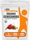 BulkSupplements.com Organic Schisandra Extract Powder - Schisandra Supplement, aus Schisandra Beeren, Kräuterergänzung - Glutenfrei - 1g pro Servierung, 250g (8.8 oz) (Pack von 1)