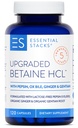 Essential Stacks Betaine HCL mit Pepsin, Ox Bile, Organic Gentian & Ginger - Betaine Hydrochlorid Ergänzung w Verdauungsenzyme, Bile & Bitters - Gluten, Dairy & Soy Frei (120 Kapseln)