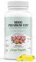 Maxi-Gesundheit Abend Primrose und Flax Seeds Öl Softgels - Vegan Omega 3 6 9 Ergänzungen für gesunde Haut, Haar und Gelenke - Kosher Certified, Organic Evening Primrose Oil Softgels, 180 Count