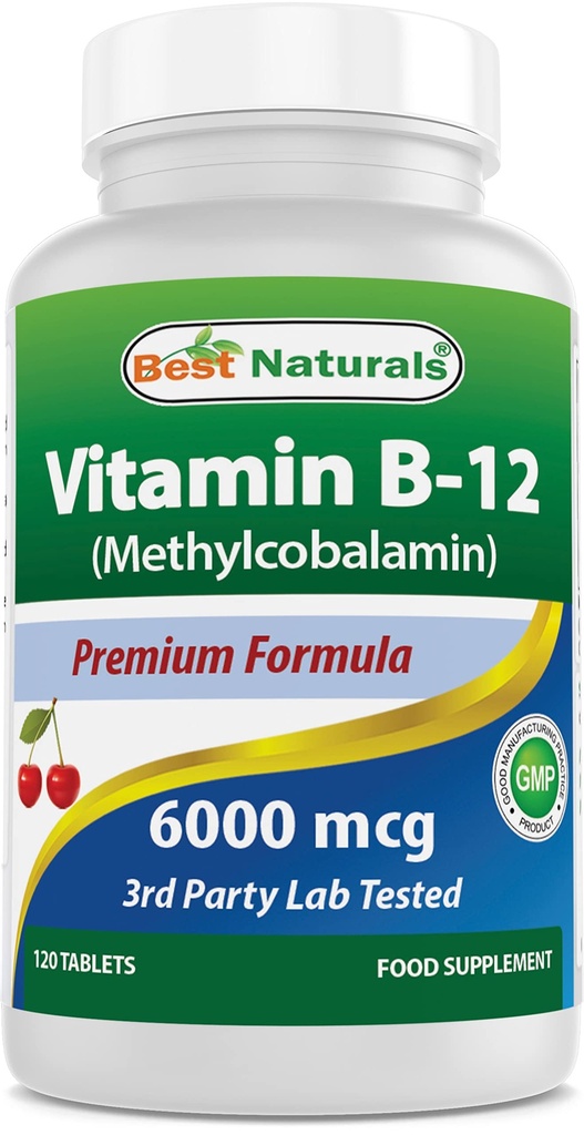Beste Natürliche Vitamin B12 6000 mcg 120 Tabletten