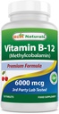 Beste Natürliche Vitamin B12 6000 mcg 120 Tabletten