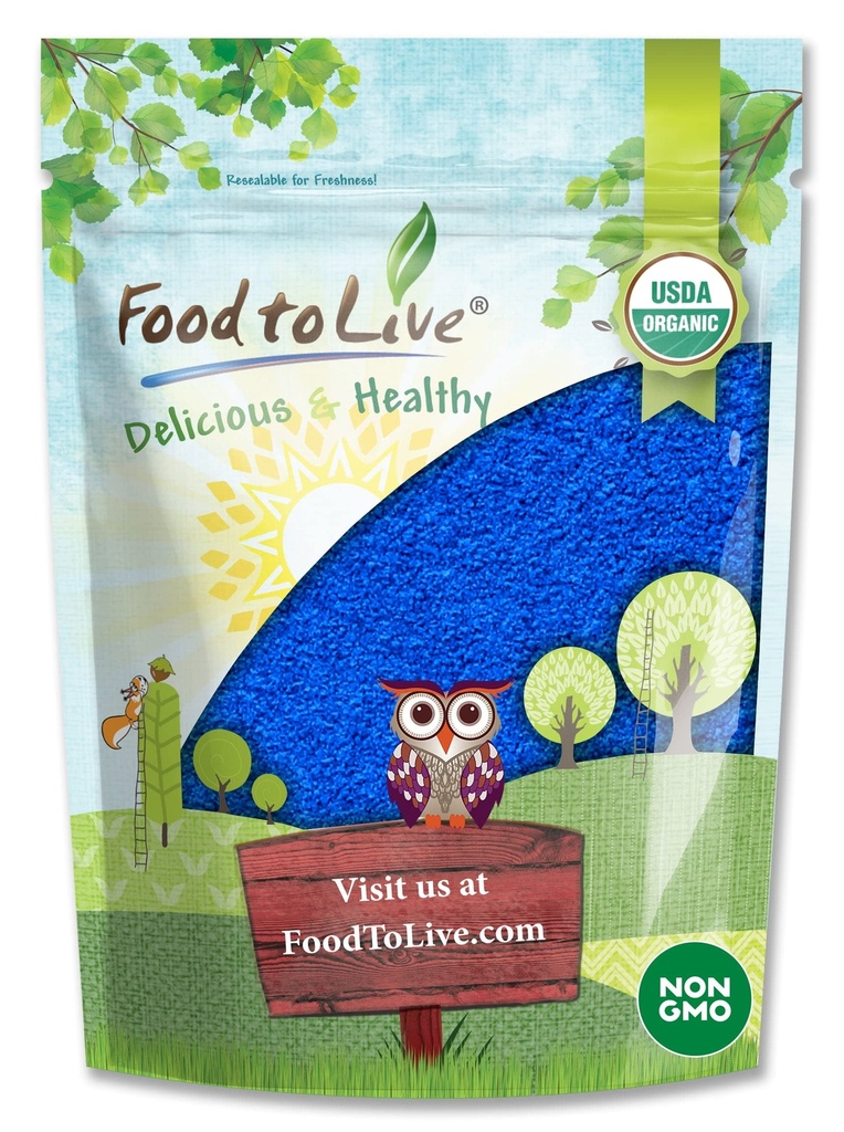 Alimentation en poudre de Spiruline Bleue biologique vivante, 2 onces – Non-OGM, Extrait d'algues bleues-vertes pures, végétalien, non irradié, idéal pour les jus, les smoothies, les secousses, les boissons et la coloration alimentaire