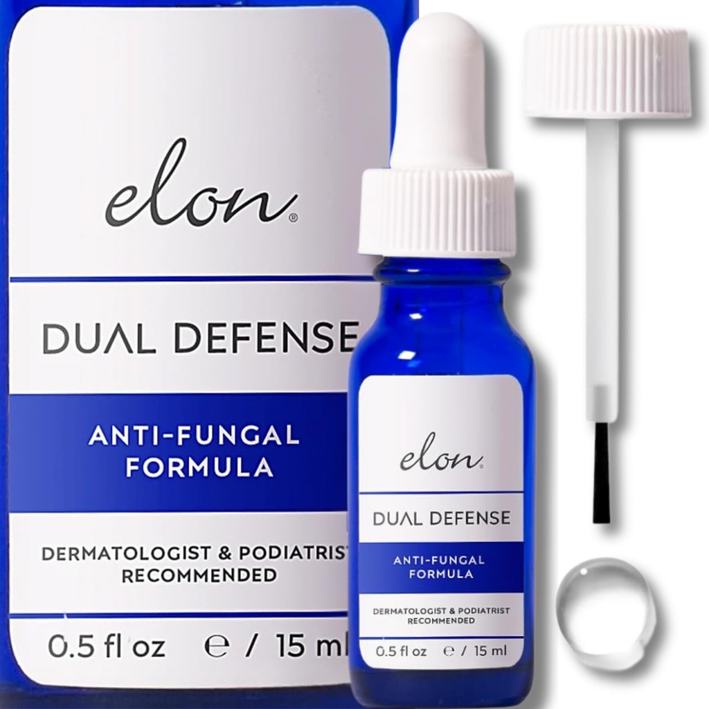 Elon Dual Defense Anti-Fungal Formel | 25% Undecylensäure | Treat & Eliminate Nagelpilz | Dermatologe & Podiatrist Empfohlen
