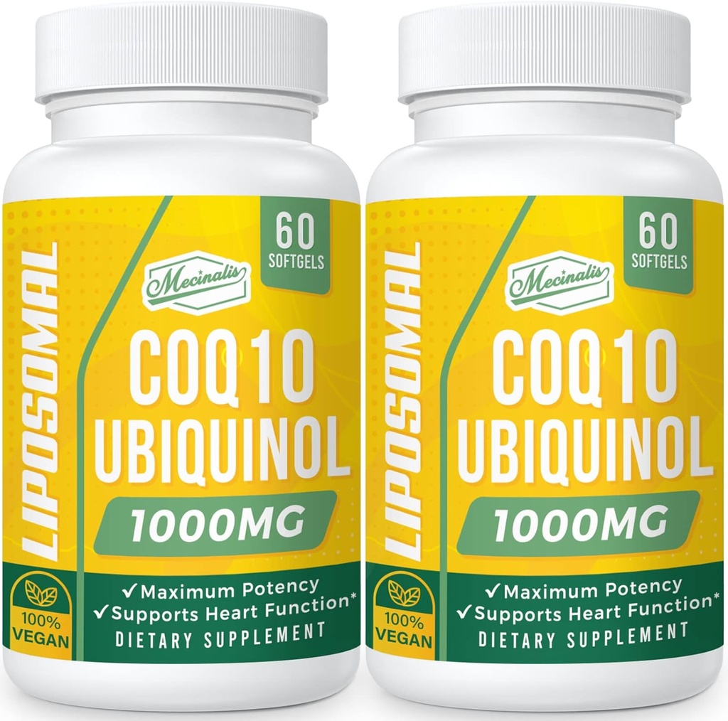 1000mg Liposomal CoQ10 Softgels | Bessere Absorption CoQ10 Ubiquinol Supplement | Herzfunktion & Energieproduktion | Aktive Antioxidante Form von Vegan Coenzym Q10 | Non-GMO | 120 Softgels