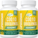 1000mg Liposomal CoQ10 Softgels | Bessere Absorption CoQ10 Ubiquinol Supplement | Herzfunktion & Energieproduktion | Aktive Antioxidante Form von Vegan Coenzym Q10 | Non-GMO | 120 Softgels