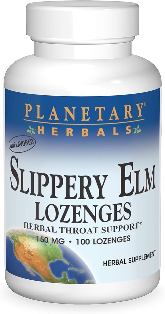 Herbes Planétaires Slippery Elm Lozenges, Soutien à la gorge des herbes, 100 Lozenge