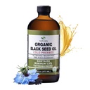 HalalEveryDay Organic Black Seed Oil - USDA Certified, Cold Press Glass Bottle 16oz - Über 1.5% Thymoquinone Türkisch Schwarz Cumin Nigella Sativa Non-GMO 100% reines Schwarzes Öl