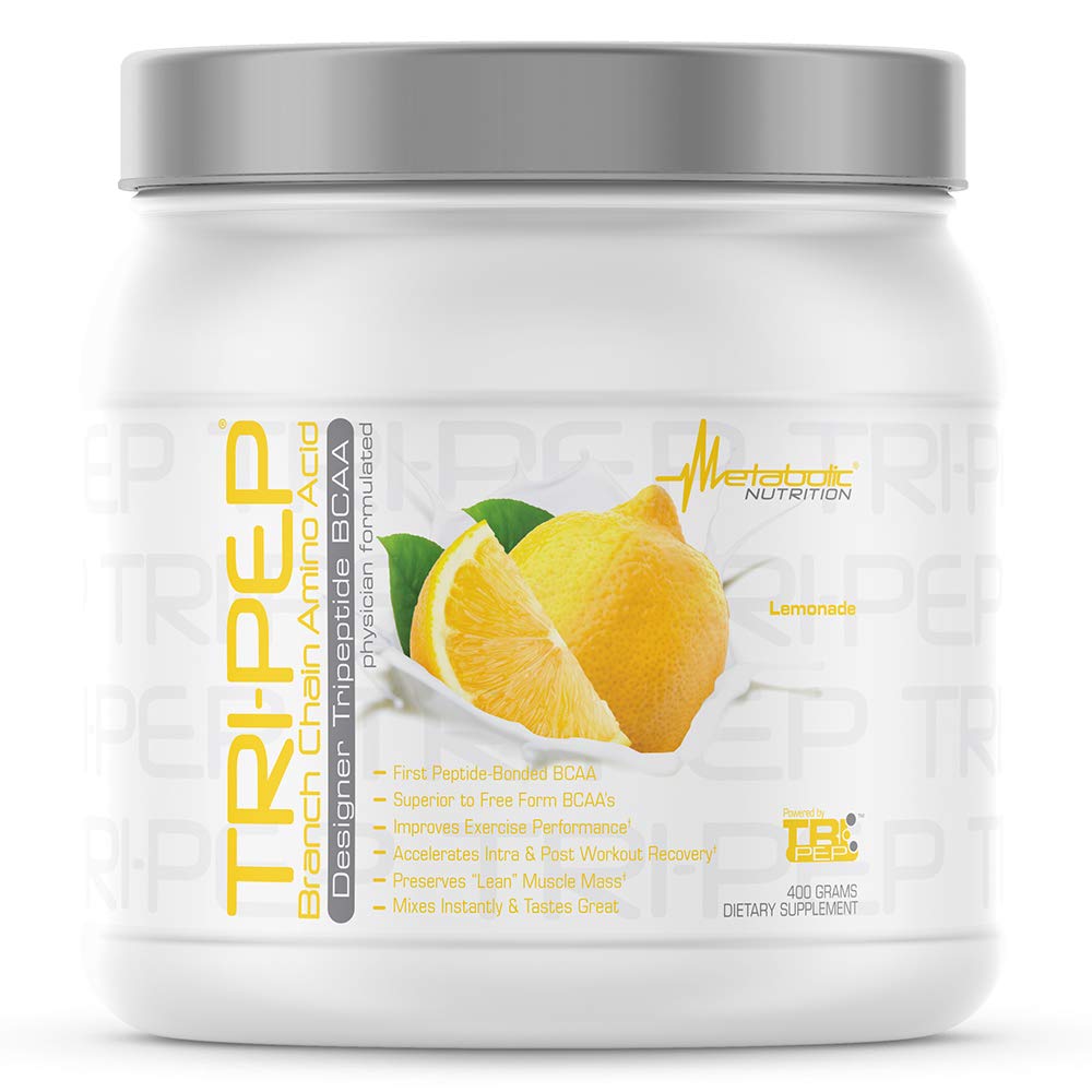 Metabolic Nutrition - TRIPEP - Tri-Peptide Branch Chain Amino Acid, BCAA Powder, Pre Intra Post Workout Supplement, Lemonade, 400 Gramm (40 Servierungen)