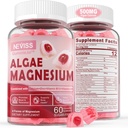 Zuckerfreie Calcium Magnesium Zink Gummie, Algen Calcium Magnesium Supplement Plus D3 | 4 Formen von Magnesium - Glycinat, Citrat, Malat, Algen - unterstützen Knochengesundheit, Muskelfunktion & Nerve, 60 Ct