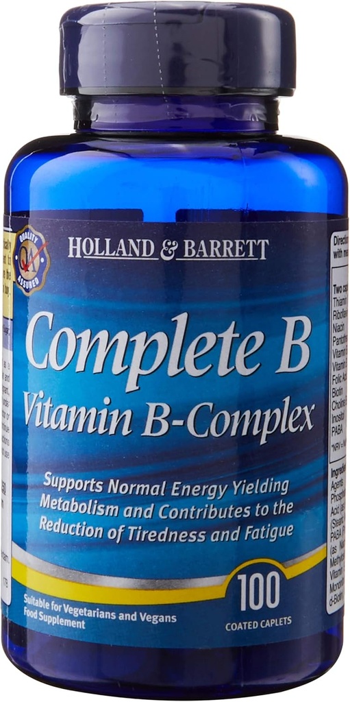 Vollständige B Vitamin B-Komplex 100 Einfache Swallow Coated Caplets