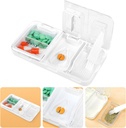 Toplive Portable 3-in-1 Pillenschneider und Pillenhalter, Accurate Easy Cutting, Medication Crusher für kleine große Pillen, Vitamin Tabletten Splitter für ältere Kinder Haustiere, Weiß