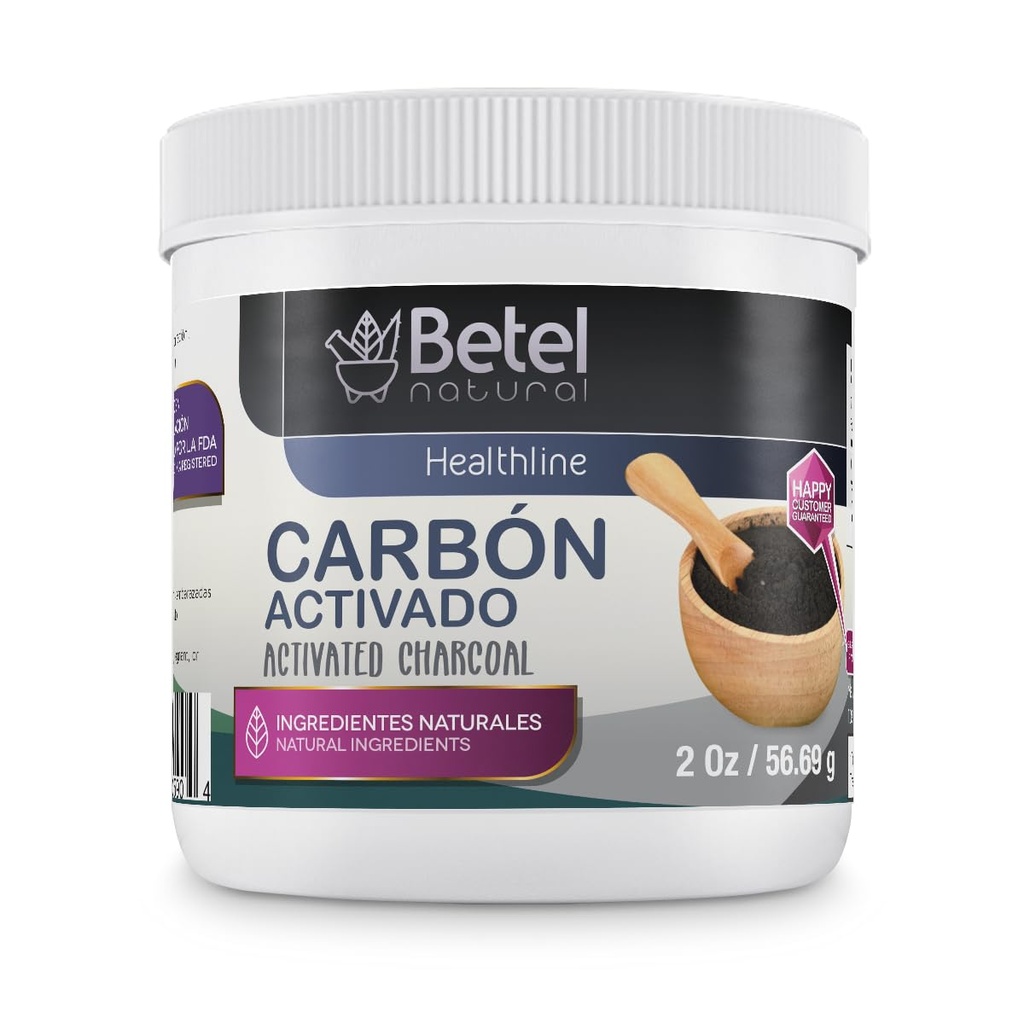 Betel Natural Premium Activado en poudre de charbon/carbone 100% pur ultra fin - 2 Oz