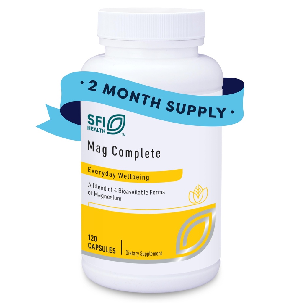 Klaire Labs SFI Health Mag Complete - Magnesium Complex Supplement - mit Bioverfügbarkeit Magnesium Succinate, Taurinate, Malate & Citrate - Unterstützt ein gesundes Herz, Energie & Nerves (120 Kapseln)