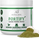 Dog Teeth Cleaning Powder - Fortify Dental Powder for Dogs - Plaque Remover and Freshens Bad Breath mit frischen grünen Beilagen - Enthält Kelp, Probiotics und andere Zahnreinigung Zutaten