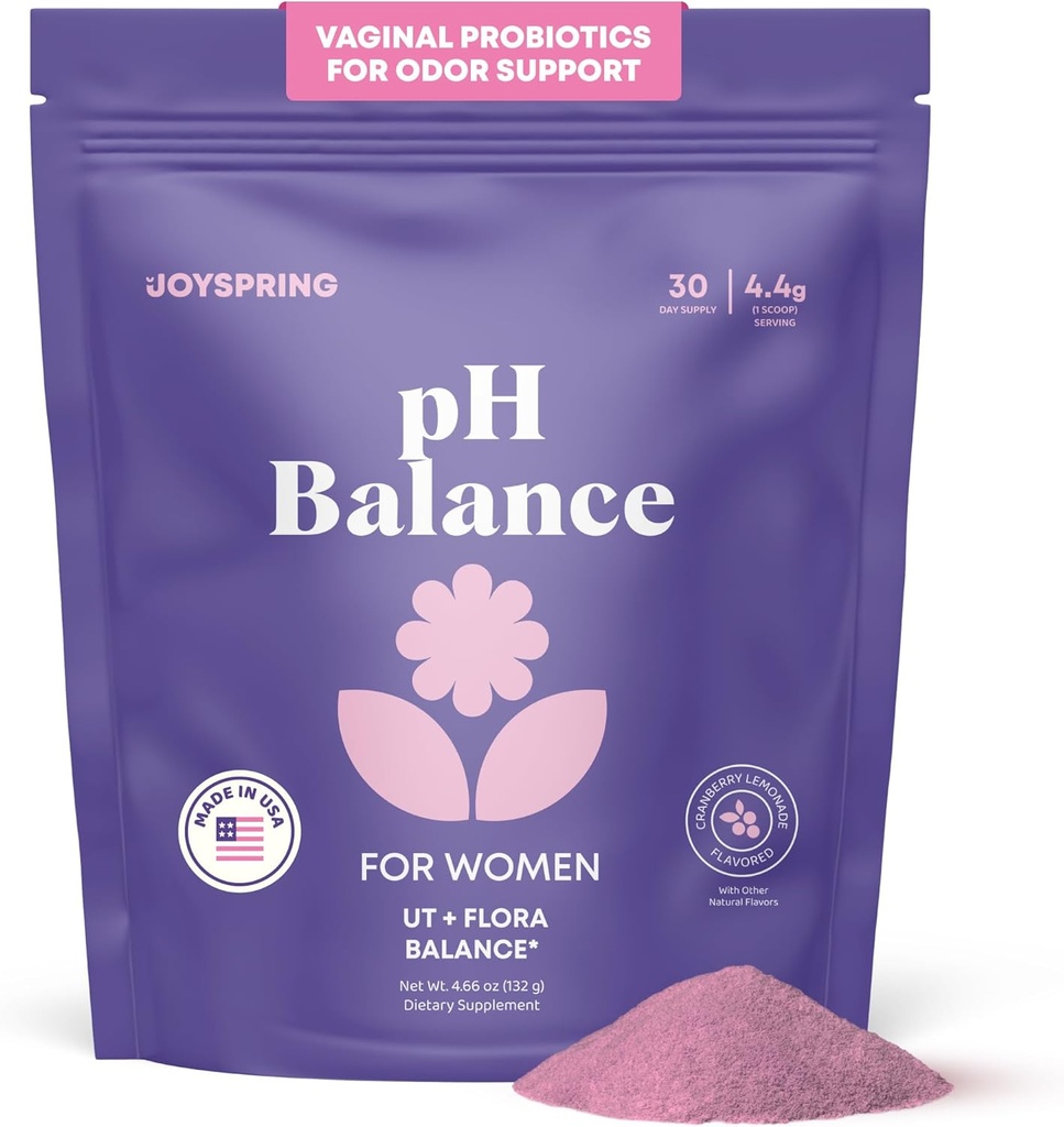 JoySpring Supplément de poudre probiotique vaginale Lactobacillus Acidophilus D Mannose avec canneberge pour les femmes La poudre de D-Mannose soutient le pH féminin Balance & santé vaginale