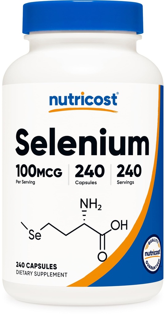 Nutricost Selen Supplement 100mcg, 240 Kapseln, vegetarisch, glutenfrei und nicht gentechnisch verändert