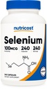 Supplément de sélénium Nutricost 100mcg, 240 capsules, végétarien, sans gluten et sans OGM