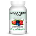 Maxi Health Omega Yums 1000 - Kid Friendly - Fruity Burst Flavor - 110 Softgel Kapseln - Kosher