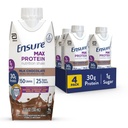 Vergewissern Sie sich Max Protein Milk Chocolate Nutrition Shake | 30g Protein, 1g Zucker, 4g Fiber Blend | 4 Pack