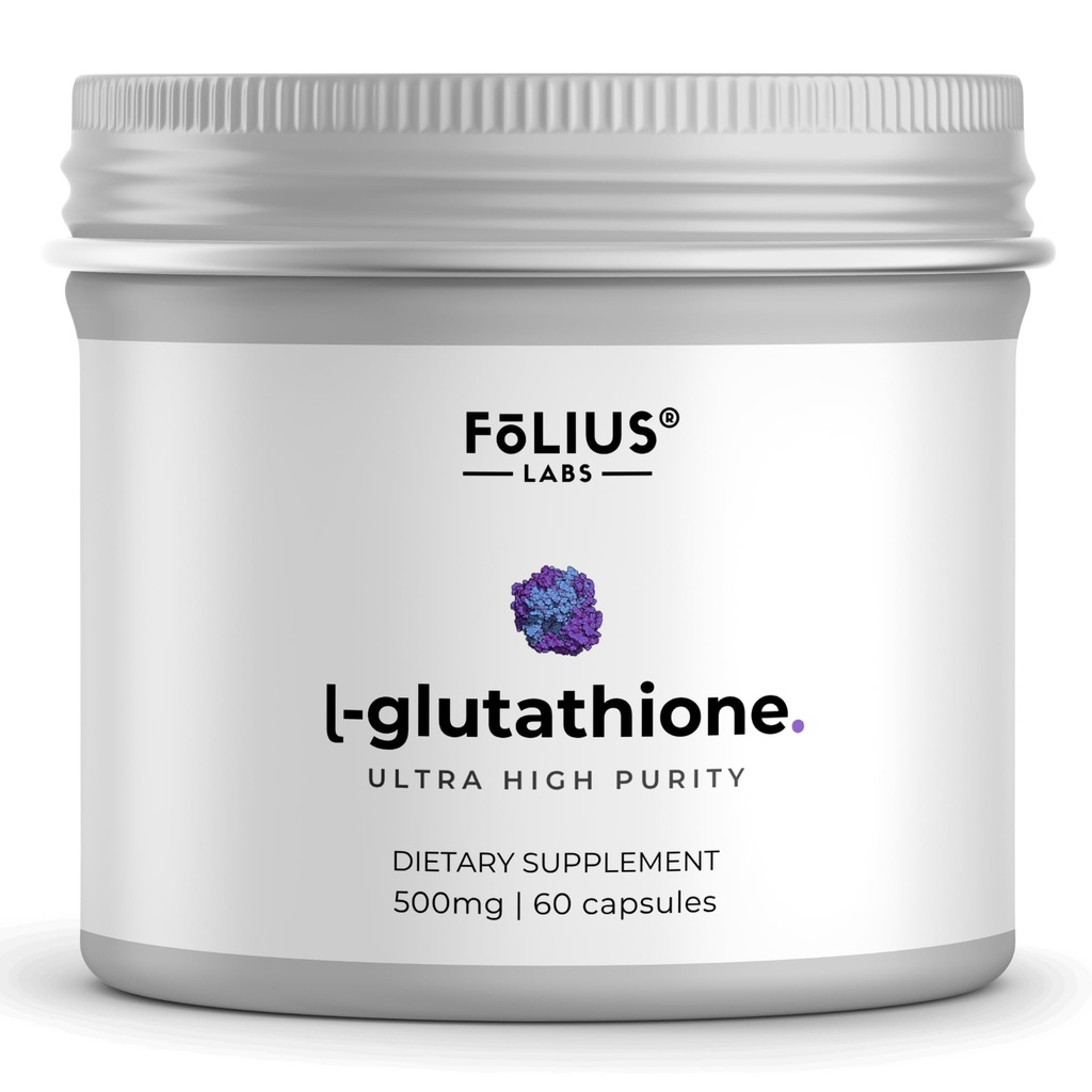 Ultra High Strength L-Glutathione 98% Ergänzung für Glowing Skin - Collagen Ergänzungen für Frauen und Männer - 500mg Konzentrierte Formel, Reduzierte L-Glutathione Ergänzung - 60 Kapseln