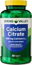 Spring Valley Calcium Citrate Tabletten Nahrungsergänzung, 600 mg, 300 Count. - New Look