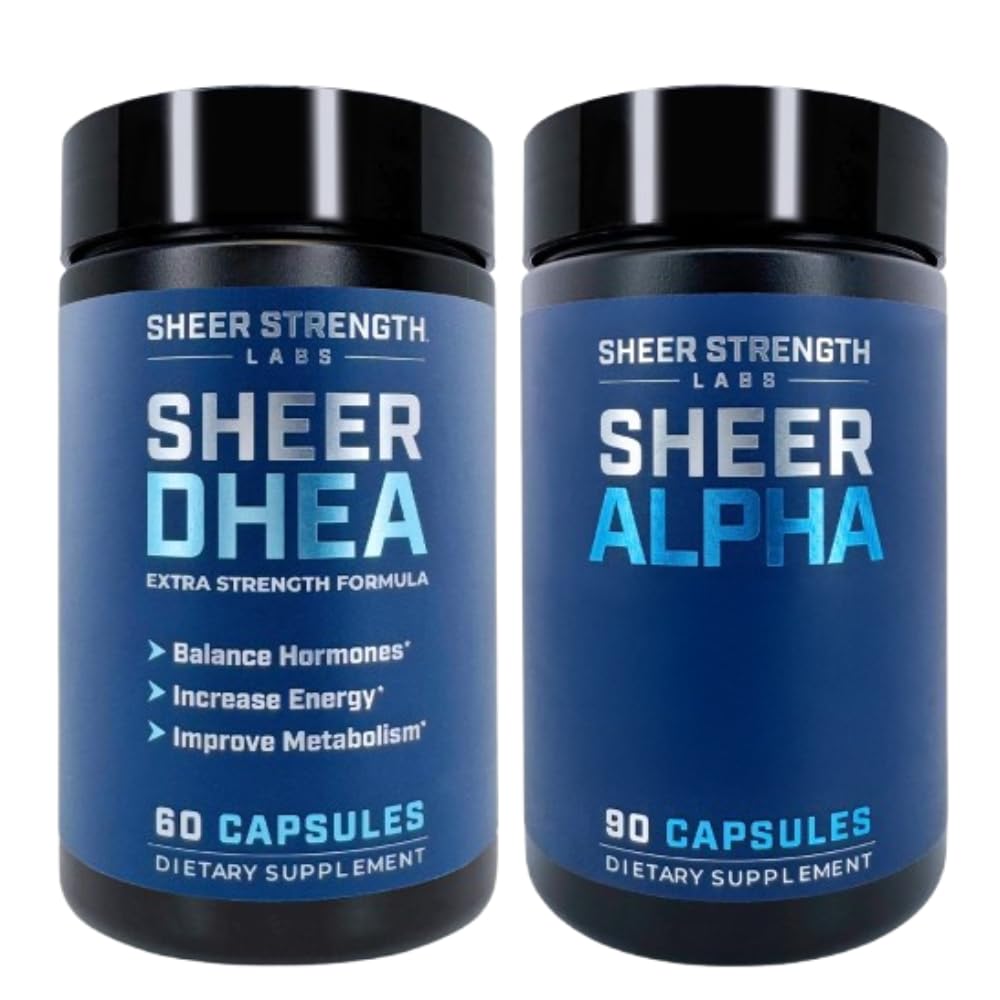 Supplément DHEA pour hommes + Sheer Alpha - Ultimate T Boosting Stack pour hommes