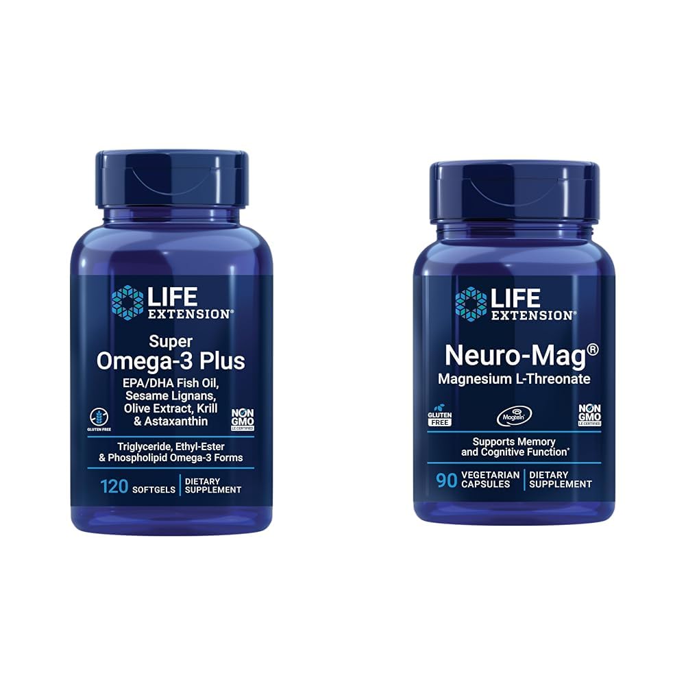 Life Extension Super Omega-3 Plus EPA/DHA Fischöl, Sesam Lignans & Neuromag Magnesium L-Threonat