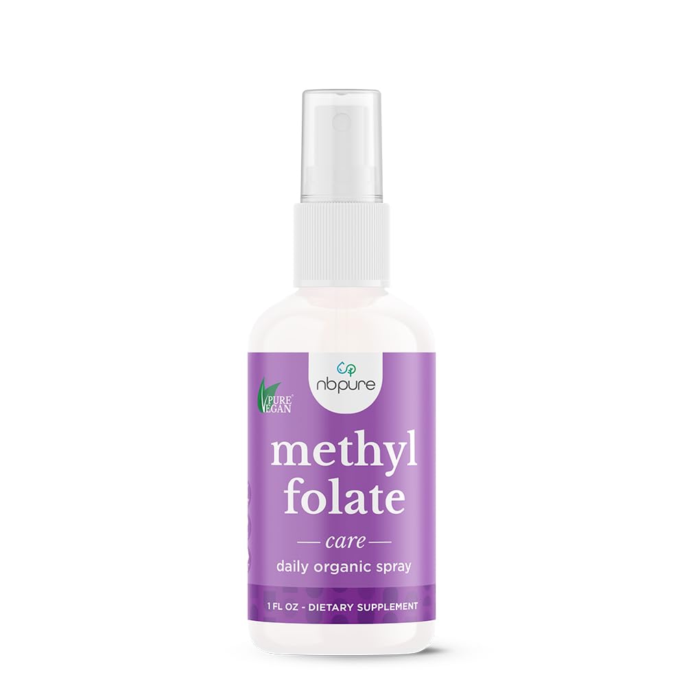 nbpure Méthylfolate Vitamine B9 Supplément de pulvérisation, Vaporisateur à acide folique liquide, 1 oz