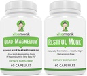 Trousse de sommeil et de relaxation : Aide au sommeil sans mélatonine VitaMonk + mélange de magnésium Quad