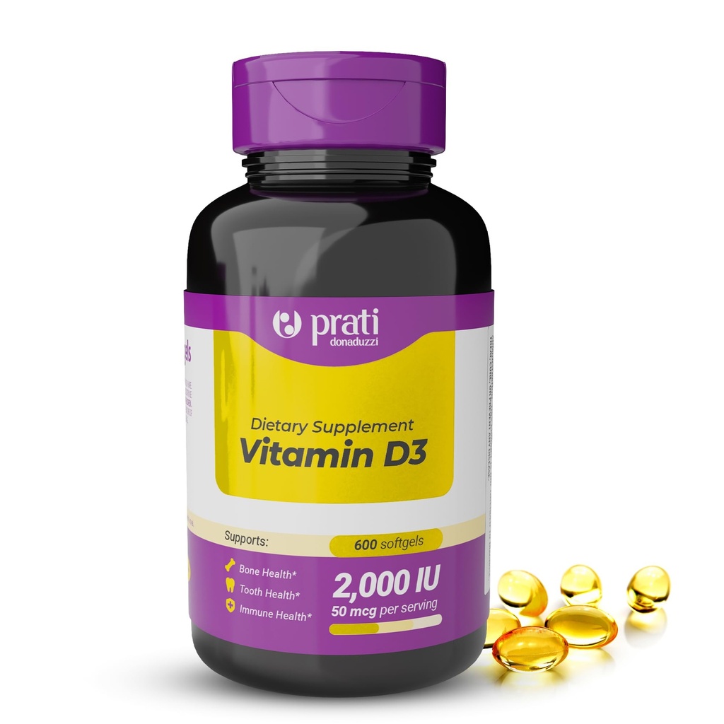 Vitamin D3 2.000 IU – 600 Softgels – unterstützt Verteidigungssystem, Knochen & Muskel Gesundheit – Familiengröße