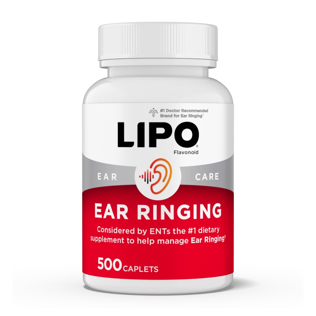 Lipo-Flavonoid Plus Tinnitus Relief - Doctor-Recommended für Ringen Ohren - Klinisch-Proven Lemon Bioflavonoid Complex mit Vitaminen C, B1, B2, B6, B12, & Calcium - 500 Caplets